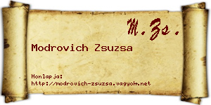 Modrovich Zsuzsa névjegykártya